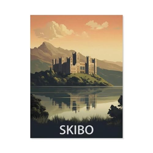 Puzzle 1000 Teile für Erwachsene，Skibo Vintage-Reiseposter mit Schottland，Puzzle Puzzle Schwierig Perfektes Pädagogisches Geschenk für Jungen Und Mädchen（75x50cm）-BC19 von YYHMKBYY