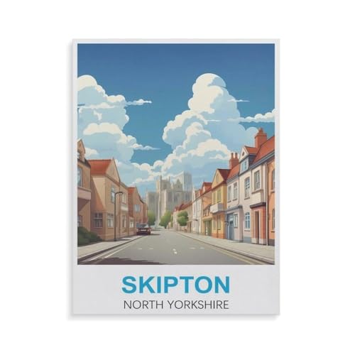 Puzzle 1000 Teile für Erwachsene，Skipton North Yorkshire，Impossible Geschicklichkeitsspiel für Die Ganze Familie, Farbenfrohes Legespiel, Home Dekoration（50x70cm）-GV45 von YYHMKBYY