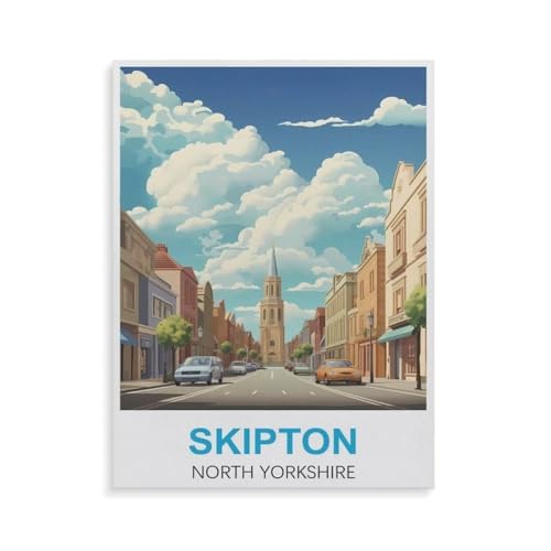 Puzzle 1000 Teile für Erwachsene，Skipton North Yorkshire，Impossible Geschicklichkeitsspiel für Die Ganze Familie, Farbenfrohes Legespiel, Home Dekoration（75x50cm）-GU61 von YYHMKBYY