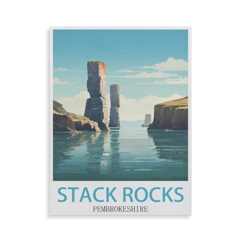 Puzzle 1000 Teile für Erwachsene，Stack Rocks Pembrokeshire，Impossible Geschicklichkeitsspiel für Die Ganze Familie, Farbenfrohes Legespiel, Home Dekoration（50x70cm）-GU82 von YYHMKBYY