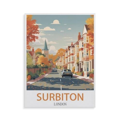 Puzzle 1000 Teile für Erwachsene，Surbiton London，Impossible Geschicklichkeitsspiel für Die Ganze Familie, Farbenfrohes Legespiel, Home Dekoration（75x50cm）-GR25 von YYHMKBYY