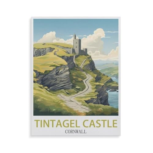 Puzzle 1000 Teile für Erwachsene，Tintagel Castle Cornwall，Impossible Geschicklichkeitsspiel für Die Ganze Familie, Farbenfrohes Legespiel, Home Dekoration（38x26cm）-GR67 von YYHMKBYY