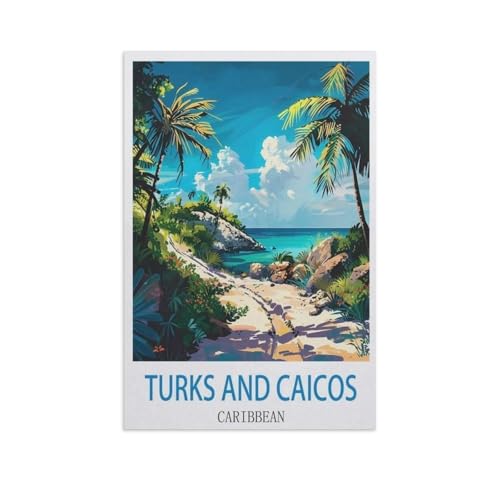 Puzzle 1000 Teile für Erwachsene，Turks and Caicos, Karibik，Klassische Puzzle Teenager Jungen Mädchen Puzzle DIY Moderne Wohnkultur Einzigartiges Geschenk Intellektuelles Spiel（75x50cm）-GB23 von YYHMKBYY