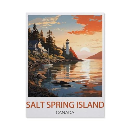 Puzzle 1000 Teile für Erwachsene，Vintage-Reiseposter Salt Spring Island，Puzzle Teenager Jungen Mädchen Puzzle for Teen Lernspiel Holiday Challenging Puzzle（50x70cm）-BC91 von YYHMKBYY