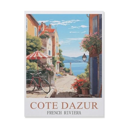 Puzzle DS33, Côte d'azur französischen Riviera, großes Familien-Puzzle-Spiel, Kunstwerk für Erwachsene, Teenager (75 x 50 cm), 1000 Teile von YYHMKBYY