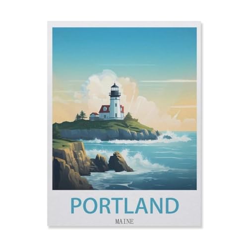 Puzzle EI63, Portland Maine, großes Familien-Puzzle-Spiel, Kunstwerk für Erwachsene, Teenager (50 x 70 cm), 1000 Teile von YYHMKBYY