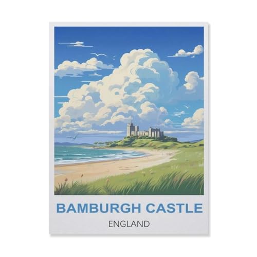 Puzzle ET62, Bamburgh Castle England, DIY-Kunst für Erwachsene (50 x 70 cm), 1000 Teile von YYHMKBYY