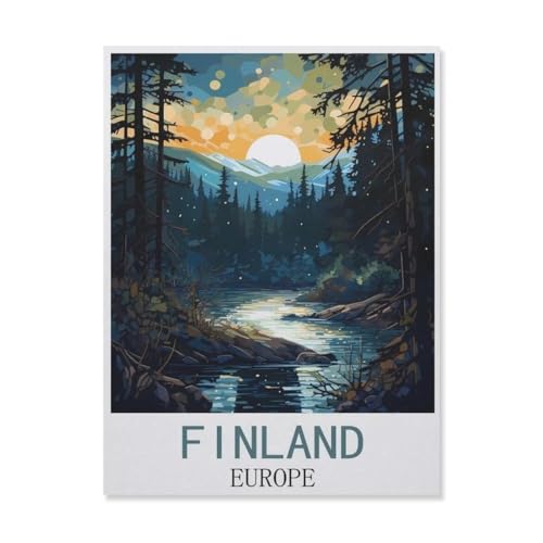 Puzzle Finnland Europa, DIY-Kunst für Erwachsene (50 x 70 cm), FN33, 1000 Teile von YYHMKBYY