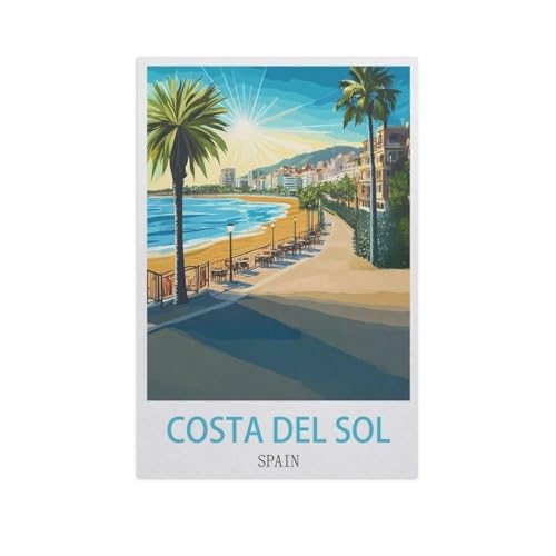 Puzzle Für Erwachsene 1000 Teile DIY Holz Puzzles Erwachsene Kinder Puzzle Klassisches Puzzle，Costa del Sol, Spanien，1000 Teile Puzzle Geschenke Für Liebhaber Oder Freunde（75x50cm）-FY15 von YYHMKBYY