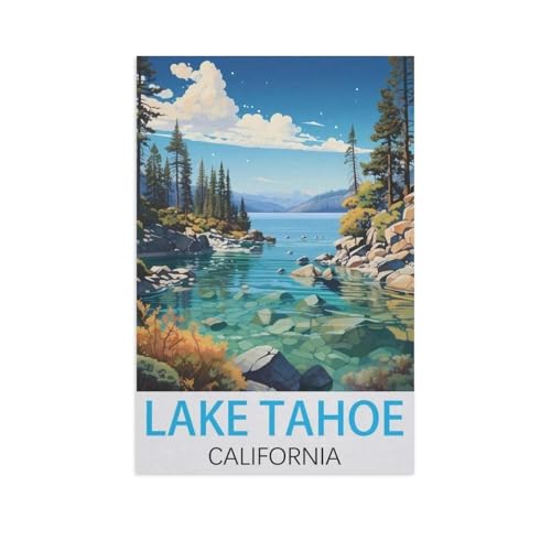 Puzzle Für Erwachsene 1000 Teile DIY Holz Puzzles Erwachsene Kinder Puzzle Klassisches Puzzle，Lake Tahoe Kalifornien，1000 Teile Puzzle Geschenke Für Liebhaber Oder Freunde（75x50cm）-FW69 von YYHMKBYY