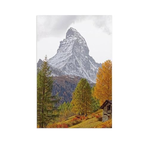 Puzzle Für Erwachsene 1000 Teile DIY Holz Puzzles Erwachsene Kinder Puzzle Klassisches Puzzle，Matterhorn im Herbst - Zermatt，1000 Teile Puzzle Geschenke Für Liebhaber Oder Freunde（75x50cm）-AR58 von YYHMKBYY