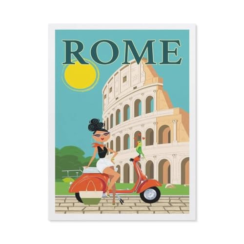 Puzzle Für Erwachsene 1000 Teile DIY Holz Puzzles Erwachsene Kinder Puzzle Klassisches Puzzle，Rom Italien Motorrad Mädchen，1000 Teile Puzzle Geschenke Für Liebhaber Oder Freunde（75x50cm）-BP94 von YYHMKBYY