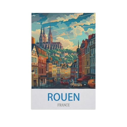 Puzzle Für Erwachsene 1000 Teile DIY Holz Puzzles Erwachsene Kinder Puzzle Klassisches Puzzle，Rouen, Frankreich，1000 Teile Puzzle Geschenke Für Liebhaber Oder Freunde（75x50cm）-GB80 von YYHMKBYY