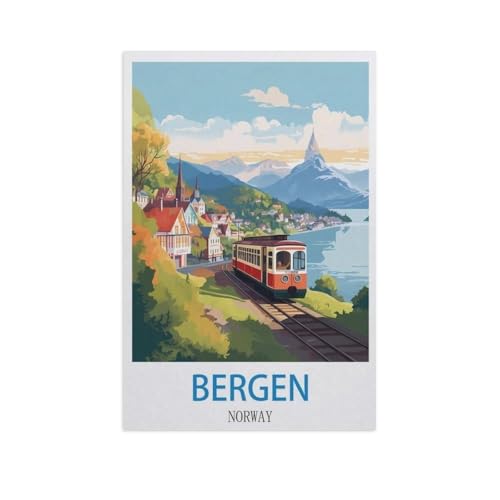 Puzzle Für Erwachsene 1000 Teile DIY Papier Puzzles Erwachsene Kinder Puzzle Klassisches Puzzle，Bergen, Norwegen，1000 Teile Puzzle Geschenke Für Liebhaber Oder Freunde（50x70cm）-FZ61 von YYHMKBYY