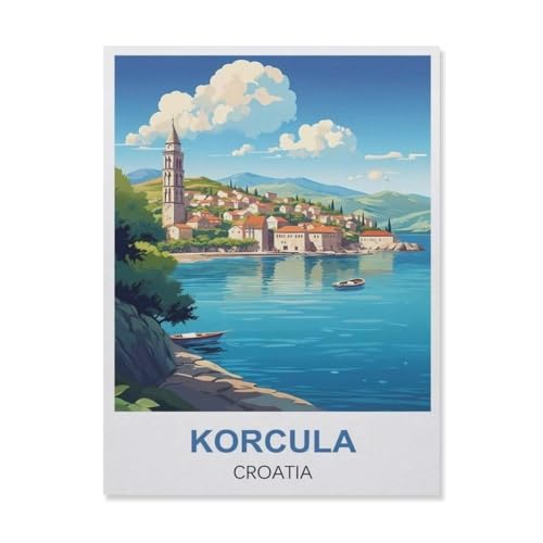 Puzzle Jigsaw 1000 Teile, Korčula Kroatien, Erwachsene, Freizeit, Unterhaltung, Lernspielzeug für Kinder, Weihnachtsdekoration (50 x 70 cm) - ER43 von YYHMKBYY
