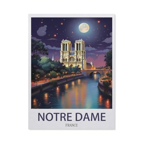 Puzzle Notre Dame Frankreich, DIY-Kunst für Erwachsene (75 x 50 cm), DZ72, 1000 Teile von YYHMKBYY