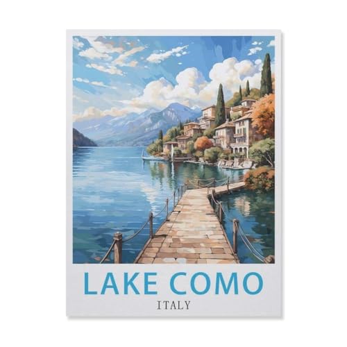 Puzzle aus Holz, klassische Puzzles, 1000 Teile, Comer See, Italien, Puzzle, Lernspiel, intellektuelles Lernspiel und Herausforderung Geschenk (75 x 50 cm) -DQ97 von YYHMKBYY