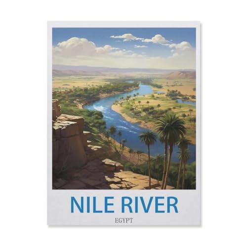 Puzzle aus Papier, klassisch, 1000 Teile, Nil, Ägypten, Puzzle, Lernspiel, intellektuelles Lernspiel und Herausforderung, Geschenk (50 x 70 cm), EF47 von YYHMKBYY