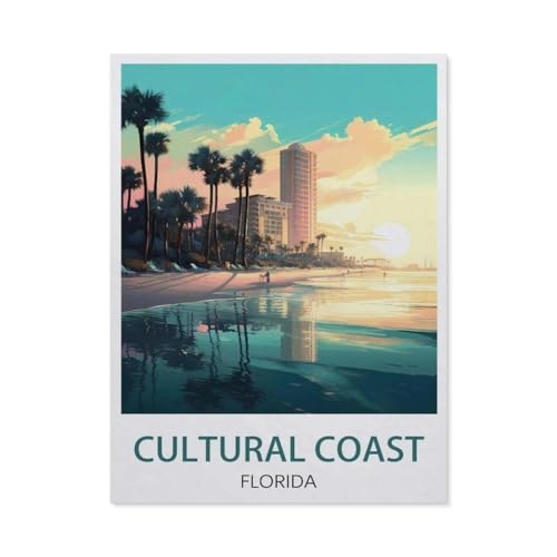 Puzzle aus Papier, klassisch, 1000 Teile, kulturelle Küste Florida, Jigsaw Lernspiel, intellektuelles Lernspiel und Herausforderung, Geschenk (50 x 70 cm) - EX98 von YYHMKBYY
