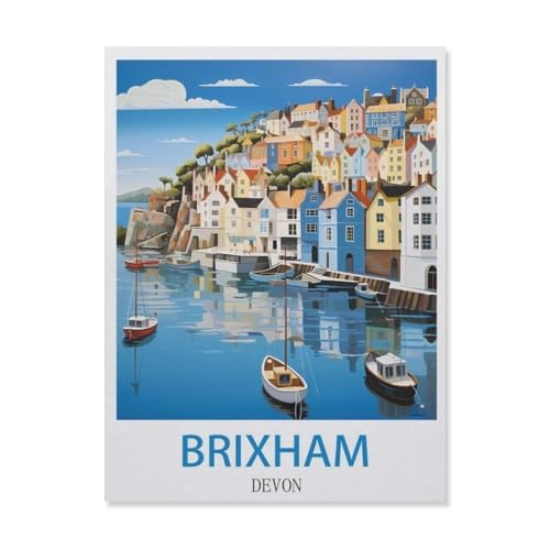 Puzzle für Erwachsene, 1000 Teile, Brixham, Devon, Lernspielzeug, Freizeit, Basteln, Geschenk, Puzzle, (50 x 70 cm), EF63 von YYHMKBYY