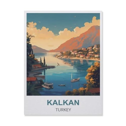 Puzzle für Erwachsene, 1000 Teile, Kalkan Türkei, klassisches Puzzle, Teenager, Jungen, Mädchen, Puzzles zum Selbermachen, intellektives Lernspiel, Geschenk, Heimdekoration (50 x 70 cm), ES38 von YYHMKBYY