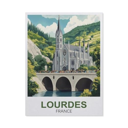 Puzzle für Erwachsene, 1000 Teile, Lourdes Frankreich, Lernspiele, Gehirn-Herausforderung, Puzzle für Erwachsene und Kinder (38 x 26 cm) -EZ87 von YYHMKBYY
