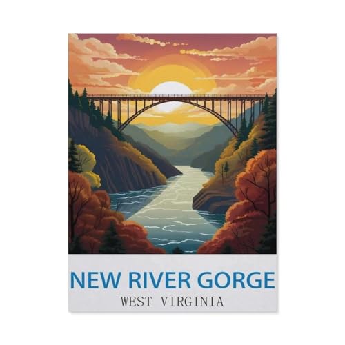 Puzzle für Erwachsene, 1000 Teile, New River Gorge, West-Virginia, Heimdekoration, Cartoon, Landschaft, Dekompressionsspiel, Gehirn, Herausforderung, Schwierigkeitsgrad, Lernspielzeug für Kinder von YYHMKBYY