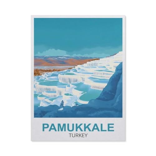 Puzzle für Erwachsene, 1000 Teile, Pamukkale Türkei, schwieriges Puzzle, perfektes pädagogisches Geschenk für Jungen und Mädchen (75 x 50 cm), FA10 von YYHMKBYY