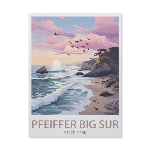 Puzzle für Erwachsene, 1000 Teile, Pfeiffer Big Sur State Park, Lernspiele, Gehirn-Herausforderung, Puzzle für Erwachsene und Kinder (75 x 50 cm) - EF96 von YYHMKBYY