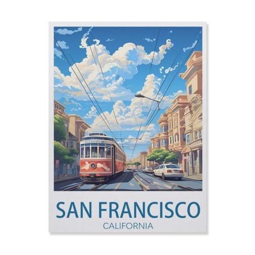 Puzzle für Erwachsene, 1000 Teile, San Francisco, Kalifornien, Lernspiele, Gehirn-Herausforderung, Puzzle für Erwachsene und Kinder (75 x 50 cm), DM66 von YYHMKBYY