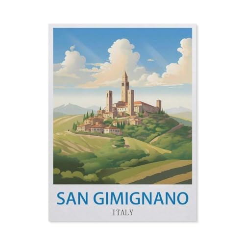 Puzzle für Erwachsene, 1000 Teile, San Gimignano Italien, klassisches Puzzle, Teenager, Jungen, Mädchen, Puzzles für DIY, intellektives Lernspiel, Geschenk, Heimdekoration (38 x 26 cm), DY48 von YYHMKBYY