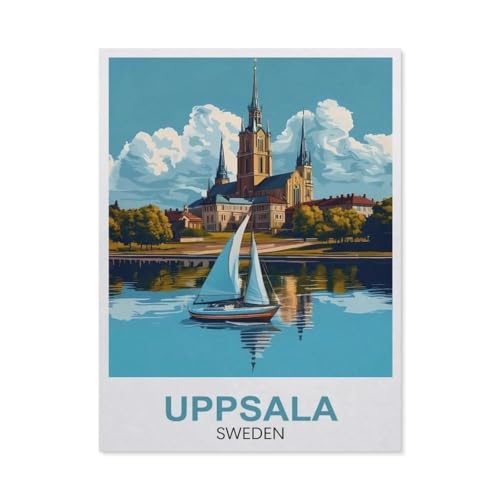 Puzzle für Erwachsene, 1000 Teile, Uppsala Schweden, Lernspiele, Gehirn-Herausforderung, Puzzle für Erwachsene und Kinder (50 x 70 cm), FA67 von YYHMKBYY