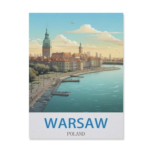 Puzzle für Erwachsene, 1000 Teile, Warschau, Polen, klassisches Puzzle, Teenager, Jungen, Mädchen, Puzzles für DIY, intellektives Lernspiel, Geschenk, Heimdekoration (50 x 70 cm), EG98 von YYHMKBYY