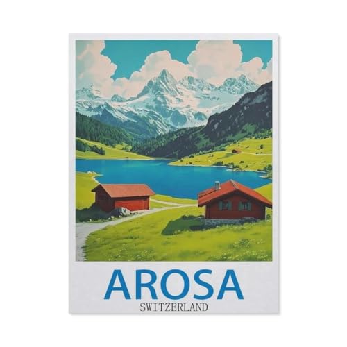 Puzzle für Erwachsene, 1000 Teile, für Erwachsene und Kinder, Arosa Schweiz, Kunstwerk, intellektives Lernspielzeug, Geschenke (50 x 70 cm), FC85 von YYHMKBYY