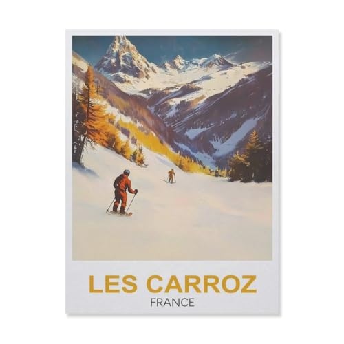 Puzzle für Erwachsene, 1000 Teile, für Erwachsene und Kinder, Les Carroz Frankreich, Holzpuzzle, Kunstwerk, intellektives Lernspielzeug, Geschenke (75 x 50 cm), FD62 von YYHMKBYY