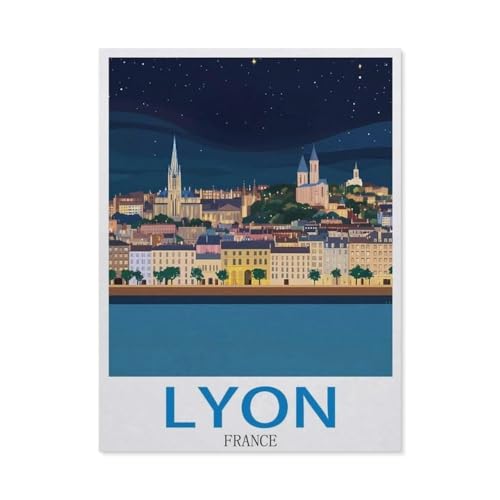 Puzzle für Erwachsene, 1000 Teile, für Erwachsene und Kinder, Lyon, Frankreich, Papierpuzzle, Kunstwerk, intellektives Lernspielzeug, Geschenke (50 x 70 cm), FC82 von YYHMKBYY