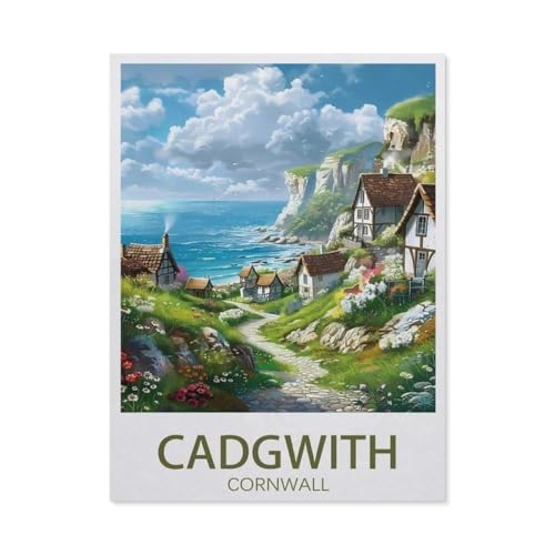 Puzzle für Erwachsene, Cadgwith Cornwall, Landschaft, Kinder, Teenager, große Familien, Puzzle-Spiel (50 x 70 cm), DW94, 1000 Teile von YYHMKBYY