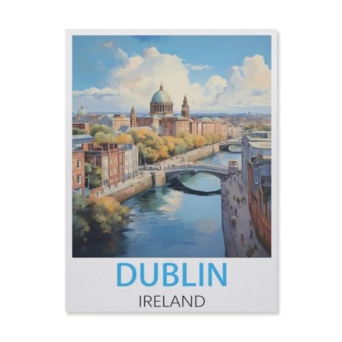 Puzzle für Erwachsene, Dublin Irland, großes Puzzle-Spiel, Kunstwerk für Erwachsene, Jugendliche (75 x 50 cm), FM57, 1000 Teile von YYHMKBYY