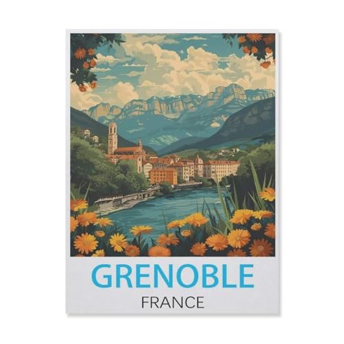 Puzzle für Erwachsene, Grenoble Frankreich, großes Puzzle-Spiel-Kunstwerk für Erwachsene, Jugendliche (50 x 70 cm), DO56, 1000 Teile von YYHMKBYY