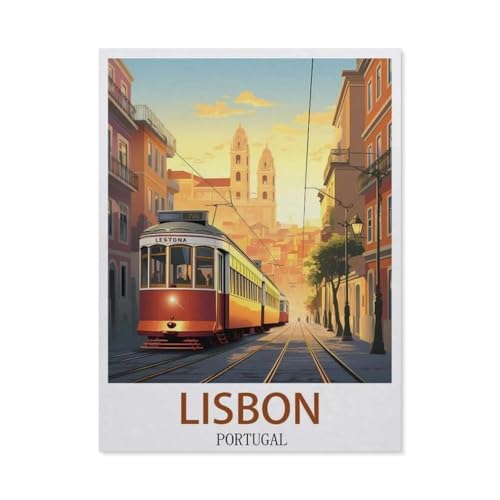 Puzzle für Erwachsene, Puzzle, 1000 Teile, für Erwachsene und Kinder, Lisboa, Portugal, Kunstwerk, intellektives Lernspielzeug, Geschenke (75 x 50 cm) - EY65 von YYHMKBYY