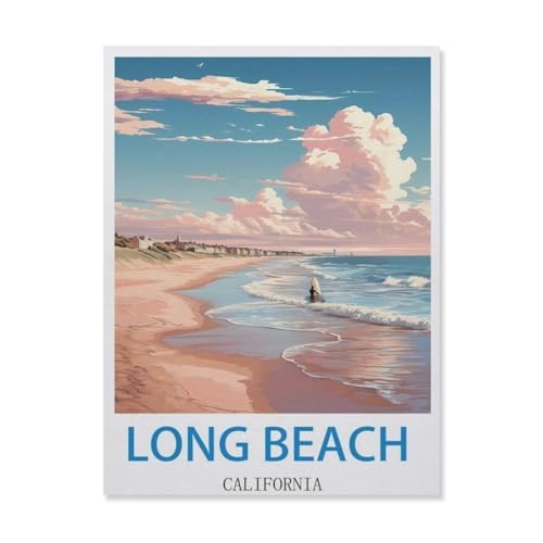 Puzzle für Erwachsene, Puzzle, 1000 Teile, für Erwachsene und Kinder, langer Strand, Kalifornien, Papierpuzzle, Kunstwerk, intellektives Lernspielzeug, Geschenke (50 x 70 cm), EJ81 von YYHMKBYY