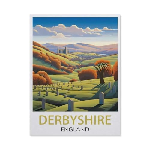 Puzzle 1000 Stück，Derbyshire England，Klassische Puzzle 3D Puzzle DIY Kit Papier Spielzeug Einzigartiges Geschenk Wohnkultur（50x70cm）-EU24 von YYHMKBYY