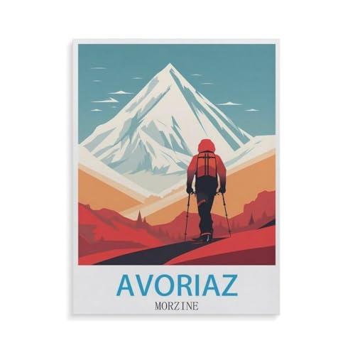 Puzzle für Erwachsene 1000 Teile，Avoriaz Morzine，für Erwachsene und Kinder, Holz Puzzle, Kunstwerk, geistiges Lernspielzeug, Geschenke（75x50cm）-GQ49 von YYHMKBYY