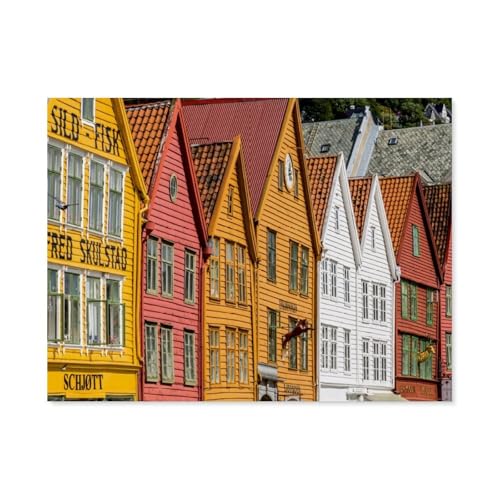 Puzzle für Erwachsene 1000 Teile，Bryggen, Bergen，Puzzles für Erwachsene Pädagogisches Spiel Herausforderung Spielzeug 1000 Teile Puzzles für Erwachsene Kinder（50x70cm）-AZ29 von YYHMKBYY