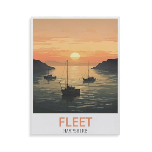 Puzzle für Erwachsene 1000 Teile，Fleet Hampshire，für Erwachsene und Kinder, Holz Puzzle, Kunstwerk, geistiges Lernspielzeug, Geschenke（75x50cm）-GV53 von YYHMKBYY
