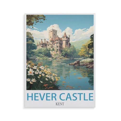 Puzzle für Erwachsene 1000 Teile，Hever Castle Kent，für Erwachsene und Kinder, Holz Puzzle, Kunstwerk, geistiges Lernspielzeug, Geschenke（75x50cm）-GU69 von YYHMKBYY