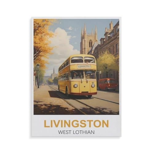 Puzzle für Erwachsene 1000 Teile，Livingston West Lothian，für Erwachsene und Kinder, Holz Puzzle, Kunstwerk, geistiges Lernspielzeug, Geschenke（75x50cm）-GS59 von YYHMKBYY