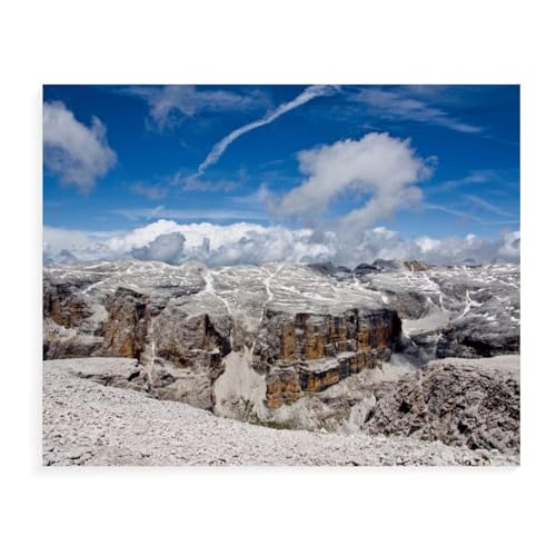 Puzzle für Erwachsene 1000 Teile，Sass Pordoi, Sellagruppe，für Erwachsene und Kinder, Holz Puzzle, Kunstwerk, geistiges Lernspielzeug, Geschenke（75x50cm）-AX5 von YYHMKBYY
