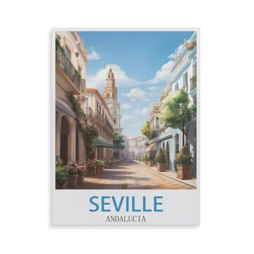 Puzzle für Erwachsene 1000 Teile，Sevilla Andalucia，für Erwachsene und Kinder, Papier Puzzle, Kunstwerk, geistiges Lernspielzeug, Geschenke（38x26cm）-GR96 von YYHMKBYY