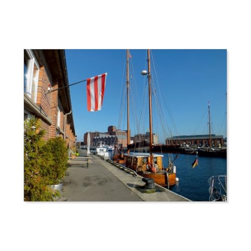 Puzzle für Erwachsene 1000 Teile，Wismars Farben im Alten Hafen der Hansestadt，für Erwachsene und Kinder, Holz Puzzle, Kunstwerk, geistiges Lernspielzeug, Geschenke（75x50cm）-AV58 von YYHMKBYY